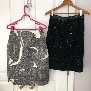 Lela Rose Skirt LOT - Size 4 Black White Sparkle
